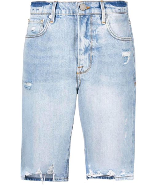 View 1 of 1 FRAME Knee-Length Denim Shorts in Blue